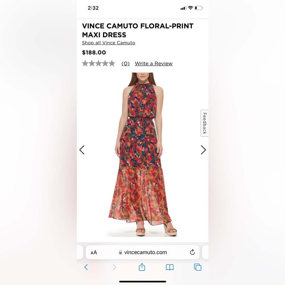 Brand New Vince Camuto Floral Maxi Dress
